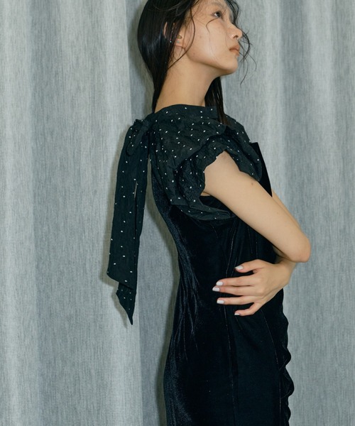 ANDRESD ドレス ドレープベロアドレス / drape velour dress