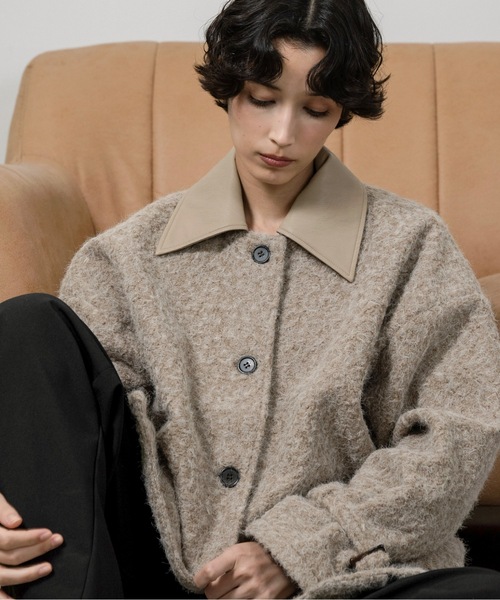 lawgy（ラウジー） コート アウター different material fluffy coat
