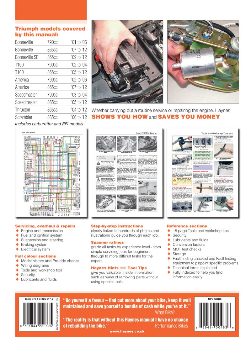 Triumph Bonneville (01 - 15) Haynes Repair Manual – Haynes Manuals