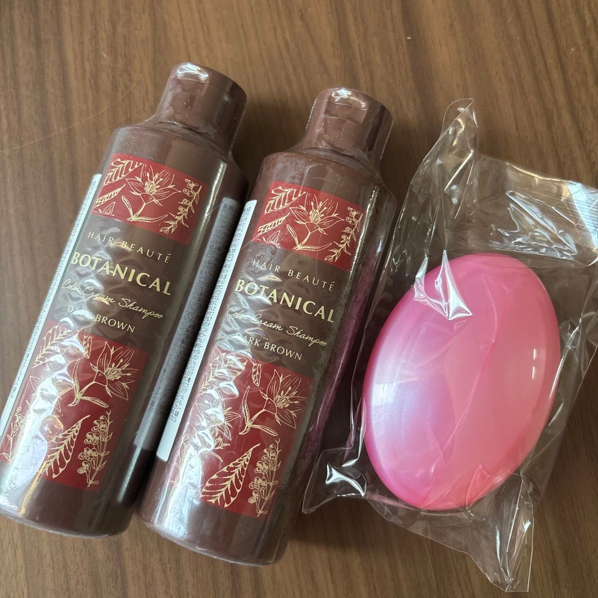 ヘアボーテ ボタニカルカラークリームシャンプー ダークブラウン 3本