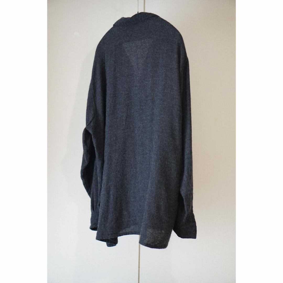 22SS COMOLI カシミヤ和紙 オープンカラーシャツ CARCOAL チャコール 4