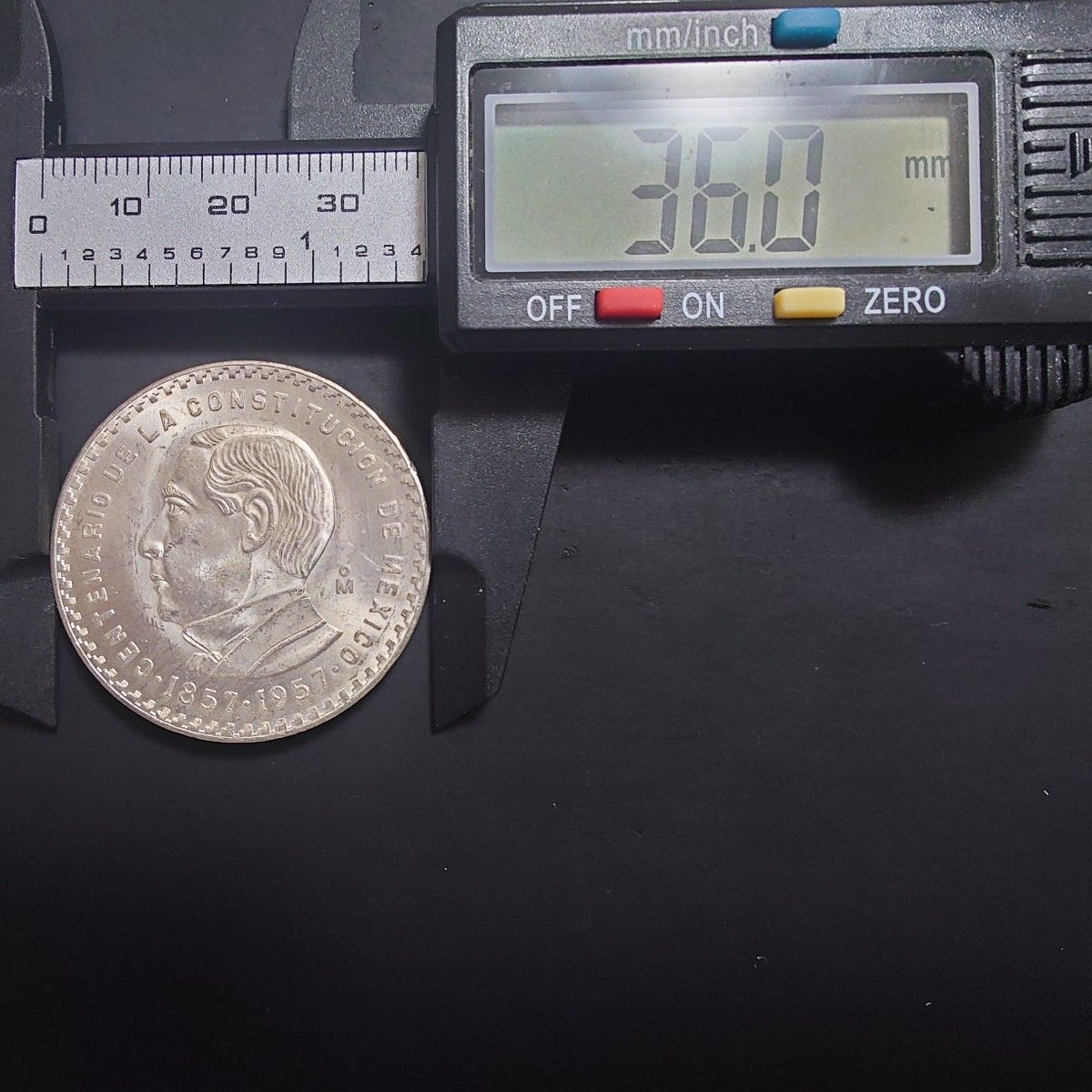 1957年 メキシコ銀貨 5ペソ メキシコ憲法100周年記念銀貨 KM#470