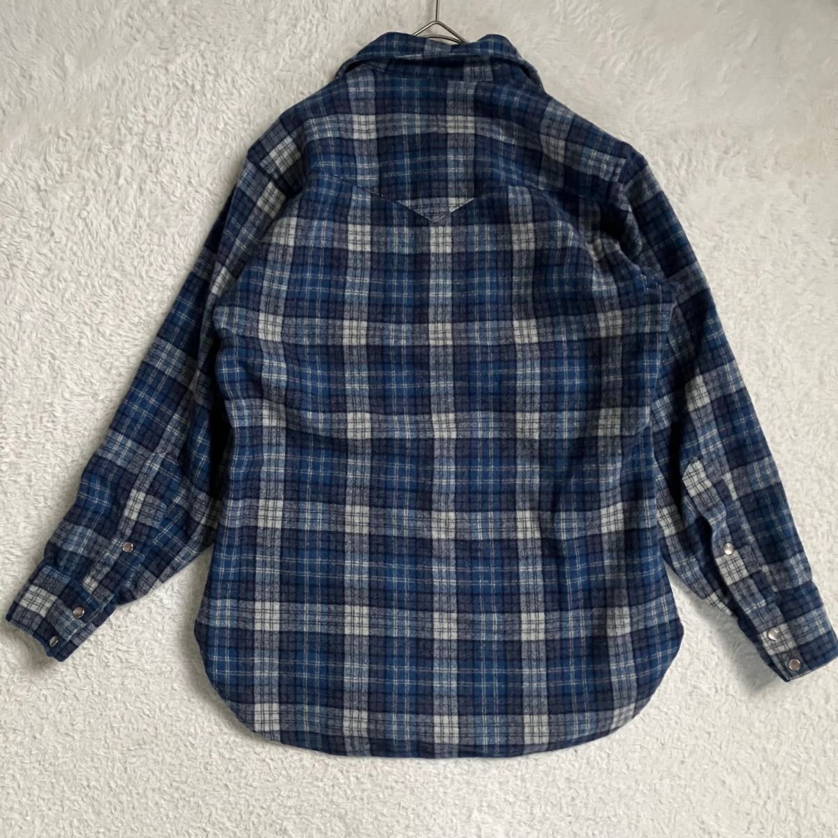 70s ヴィンテージ PENDLETON ペンドルトン 白タグ 開襟 ウール