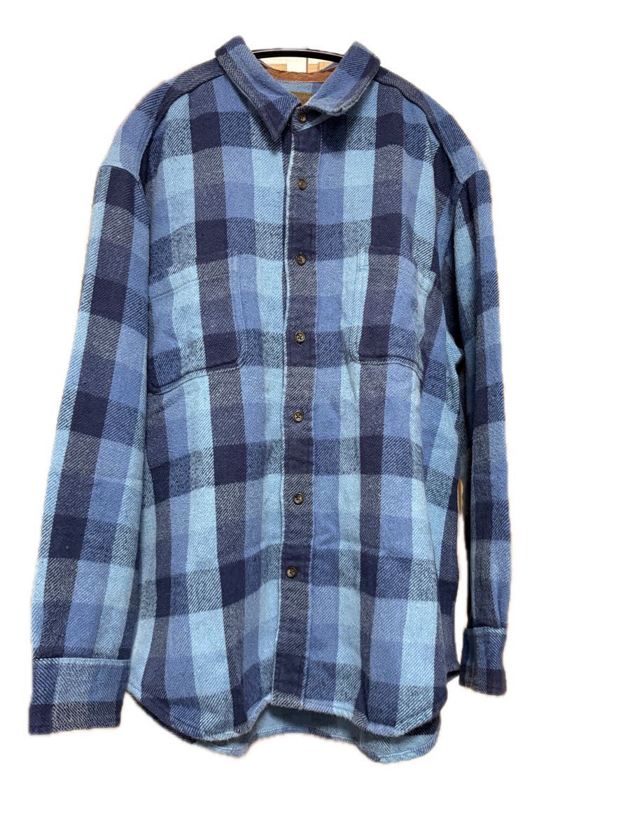 90s St John's Bay ネルシャツ brawny ブラウニー BLU チェック