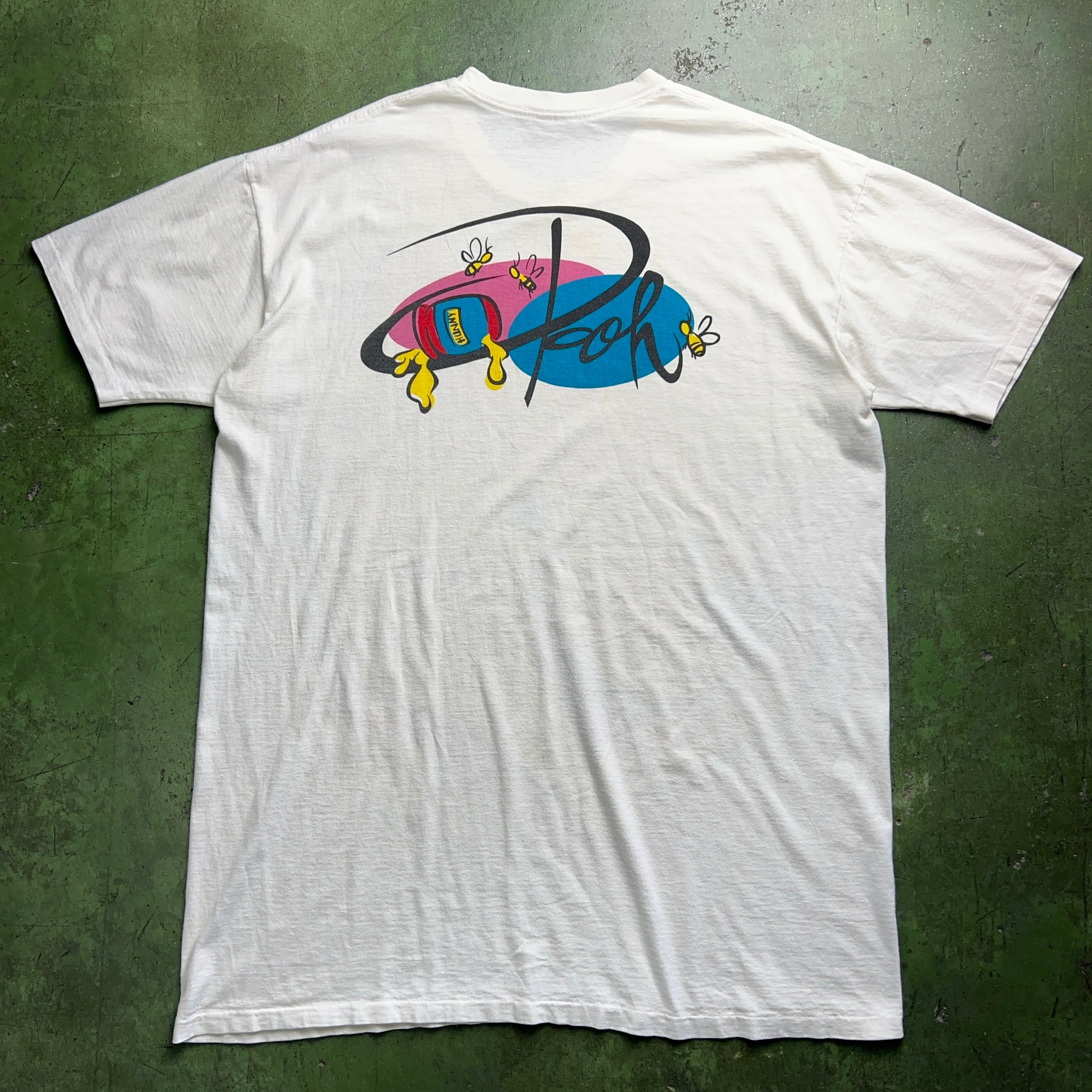 90's Big Pooh Tshirt 90年代 ディズニー プーさん Tシャツ 白T ビッグ
