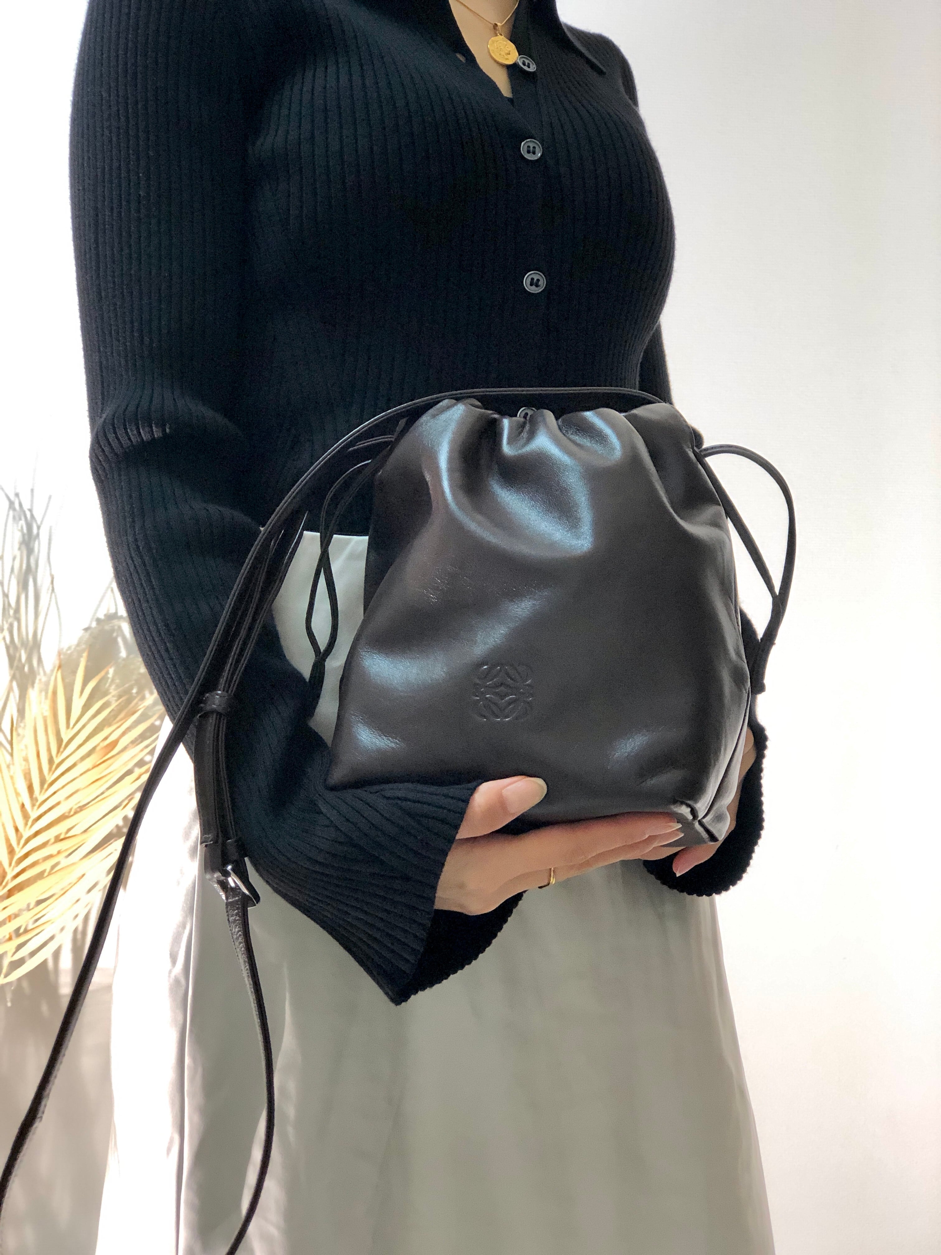LOEWE ロエベ アナグラム ナッパレザー 巾着 ドローストリング ミニ