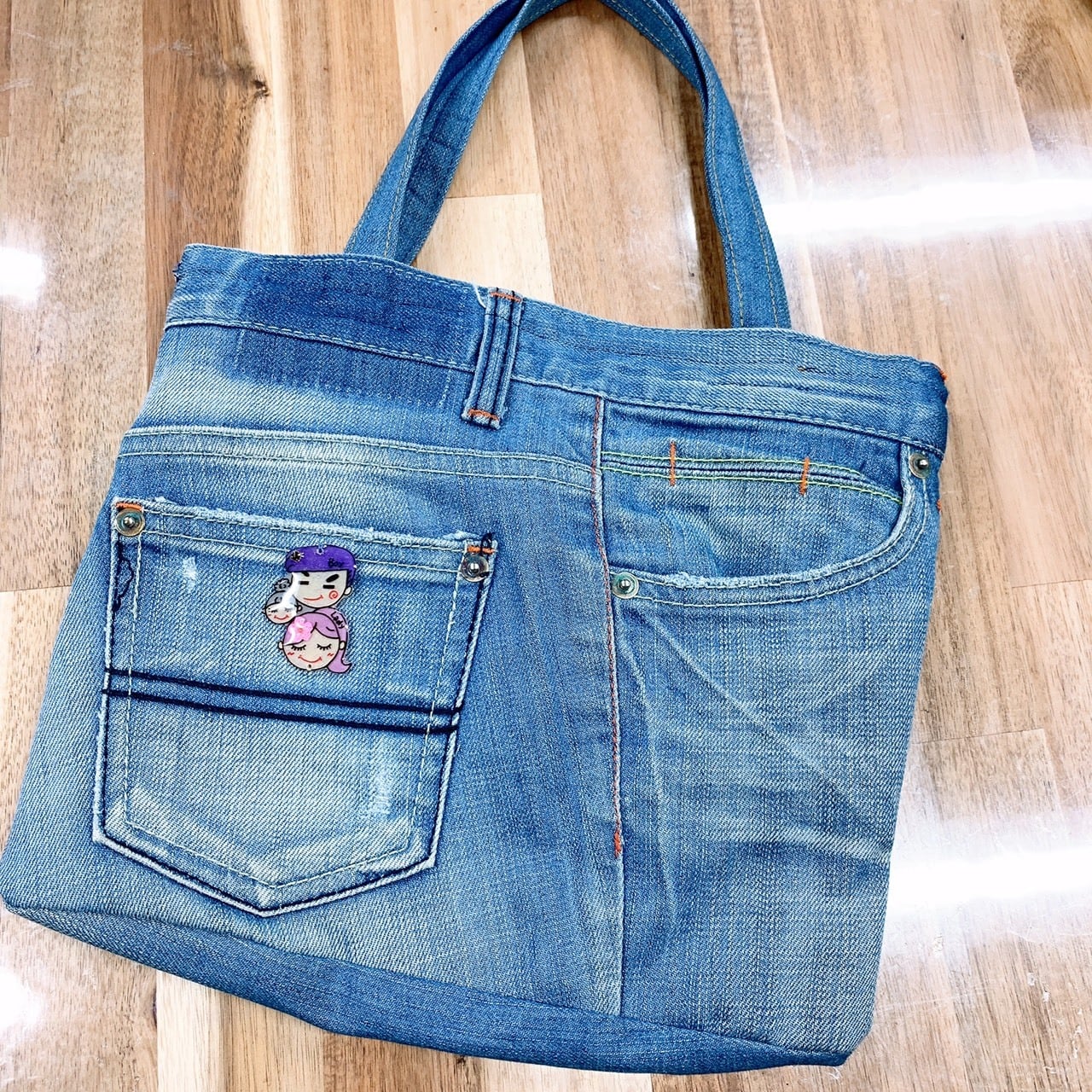 ハンドメイド⭐︎デニムリメイク⭐︎トートバッグ⭐︎Ladyちゃん集合体