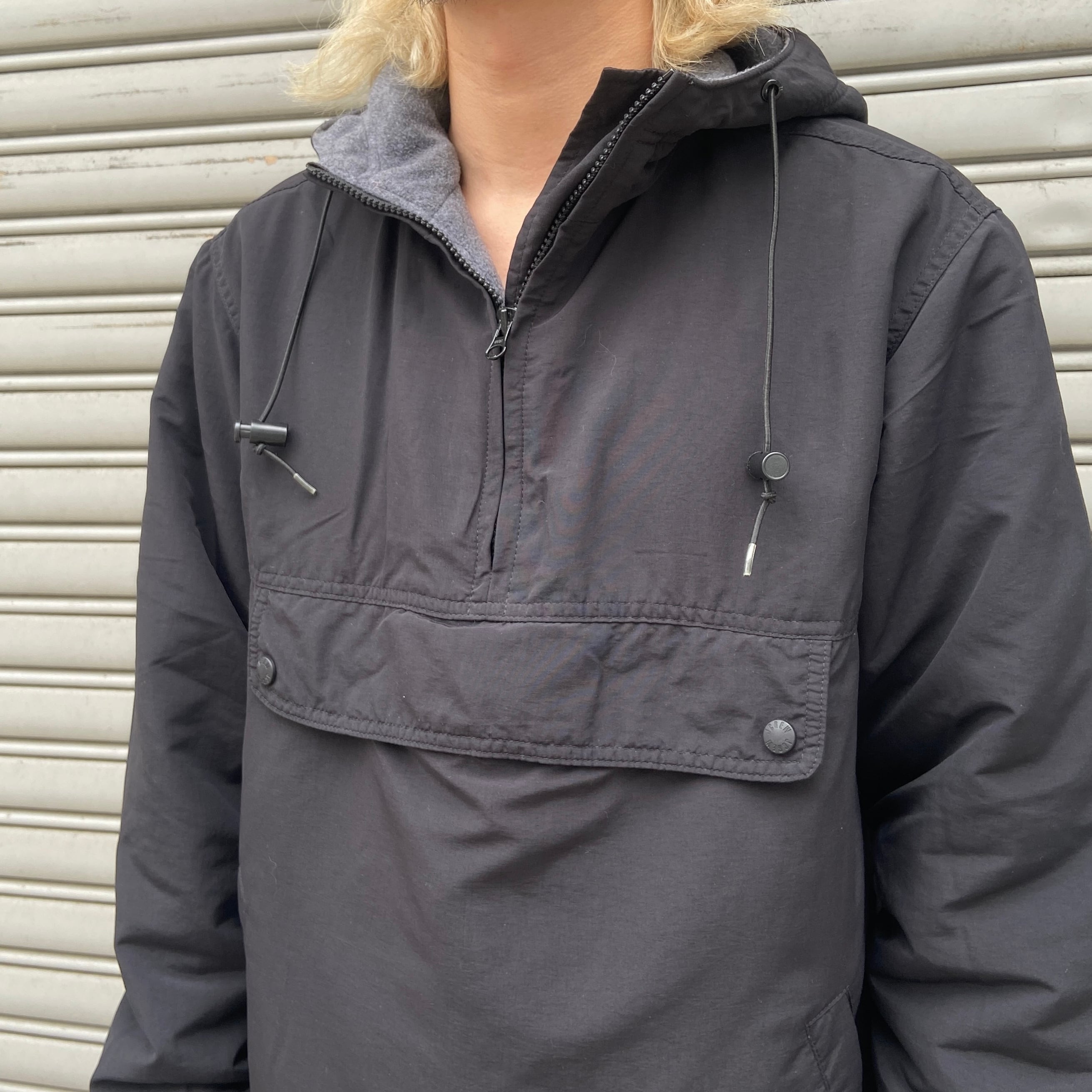 90s J.CREW ジェイクルー アノラックパーカー ナイロン ブラック XS