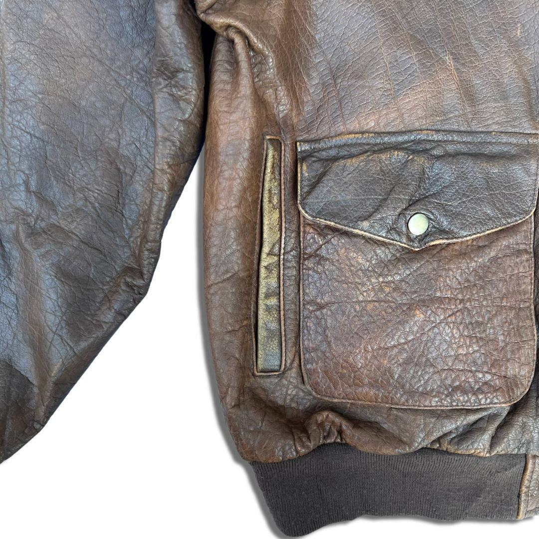 90s AmericanHide＆Leather A2 レザージャケット 2XL ブラウン