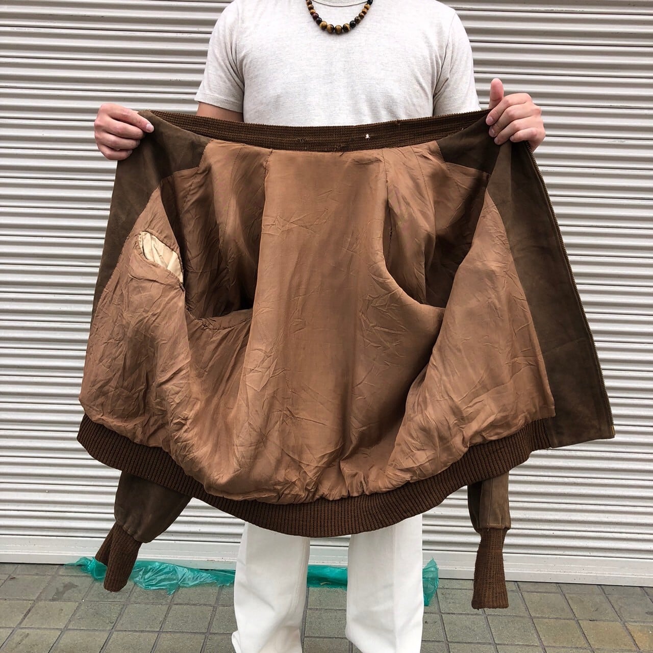 50s USA製 ディアスキン スウェード レザー ブルゾン ジャケット