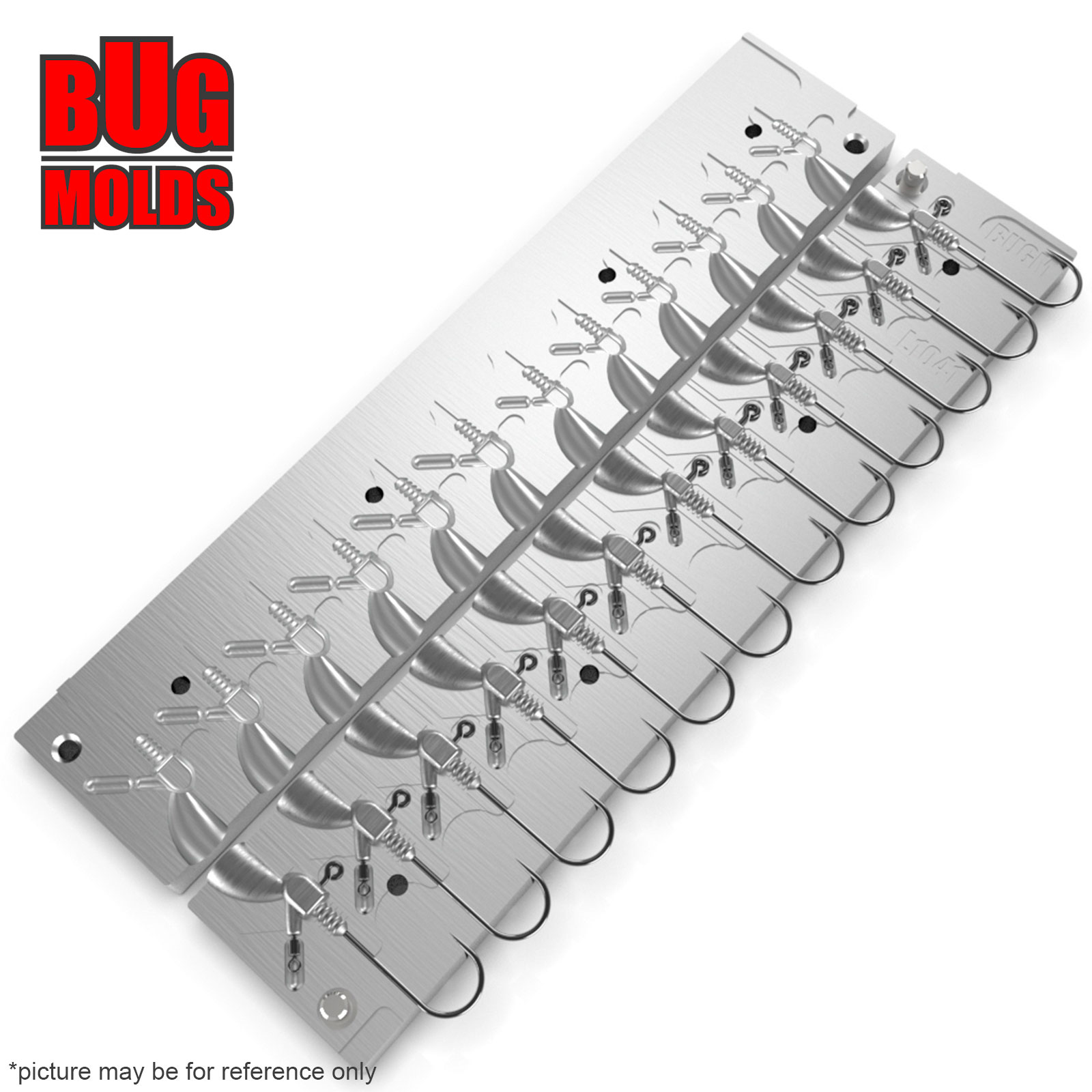 Aluminum CNC Mold Jig Head Revlockz 1,8-3,5g 12-cav: 1,8-1,8-1,8-1