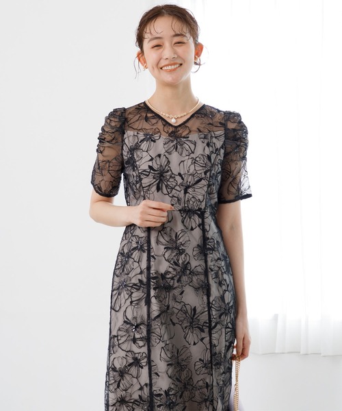 スパンコール刺繍レース ワンピースドレス | 【公式】form forma