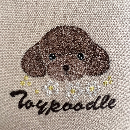 トイプードル刺繍❤︎帆布生地バケツ型トートバッグ トートバッグ ito