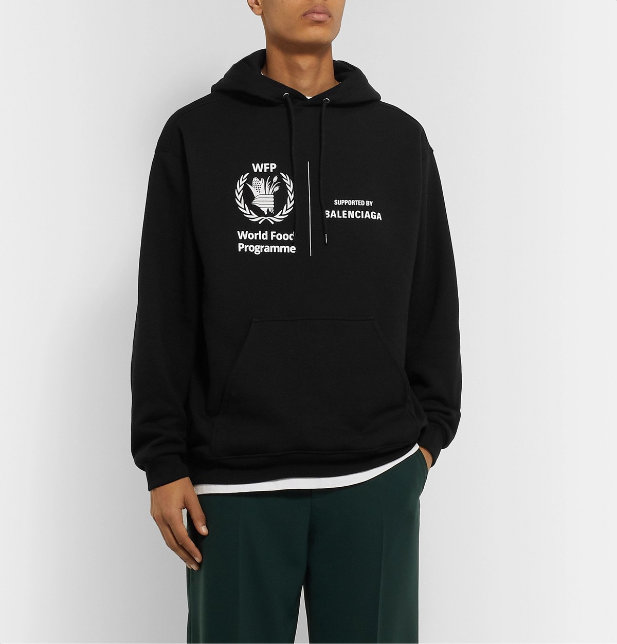 Balenciaga - World Food Programme Logo-Print Fleece-Back Cotton