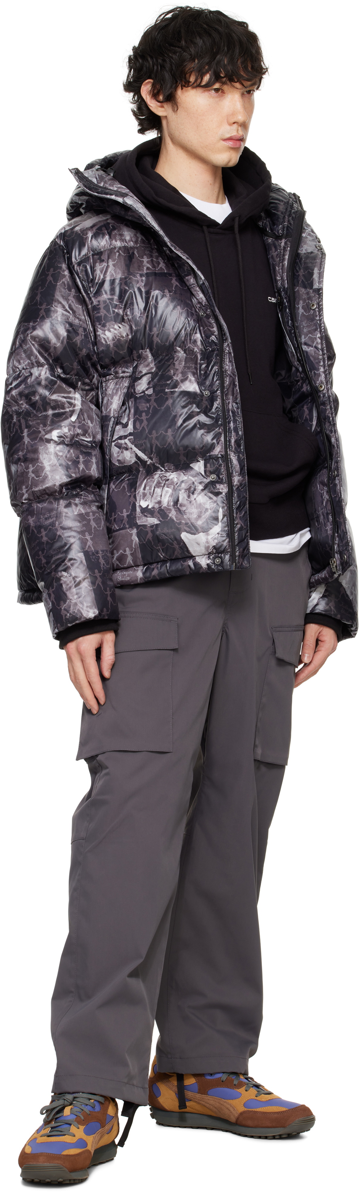 KidSuper Black PUMA Edition MMQ AOP Puffer Down Jacket KidSuper