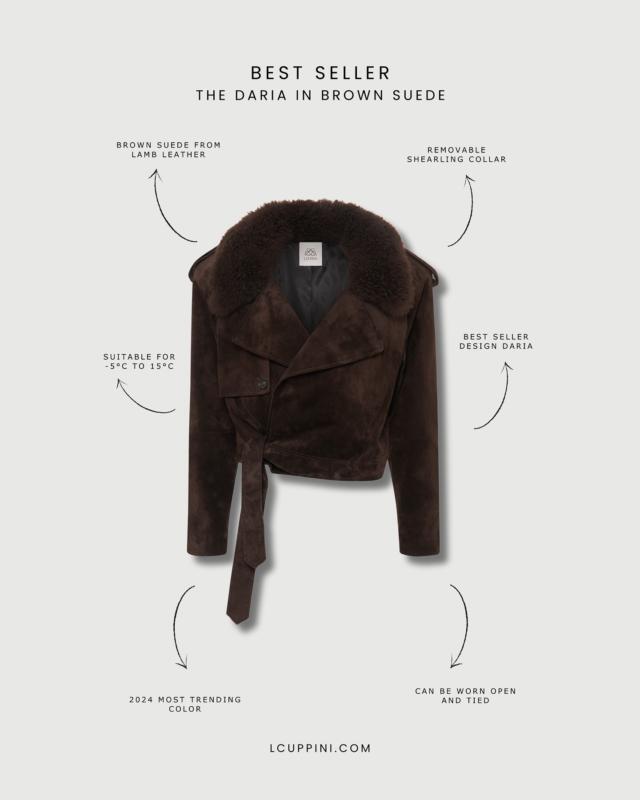 Daria Oversized Jacket Brown Suede – L.Cuppini