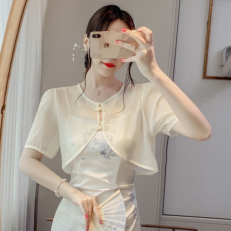 ボレロ シフォン チャイナ風[品番：JSFW0013898]｜JS FASHION（ジェー