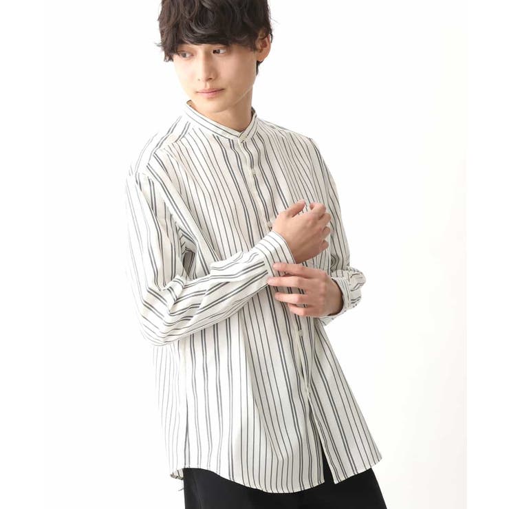 ストライプバンドカラーシャツ[品番：ITKW0015866]｜a.v.v【MEN