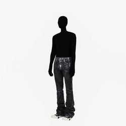 LE - B001 ワックスコーティングフレアデニムパンツ - LEEHYUNPROJECT