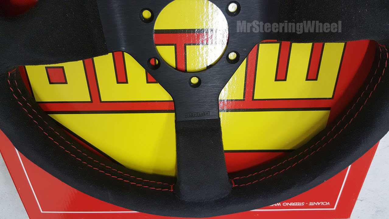 MOMO Monte Carlo Alcantara Red 350mm Steering Wheel | MrSteeringWheel