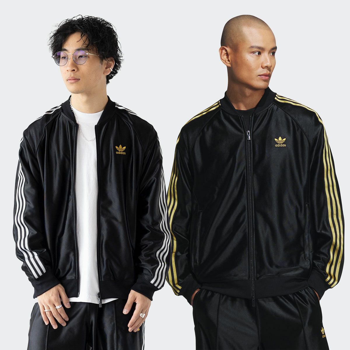 アディダス 光沢 ジャージ 黒×金 JZO91 スーパースター パック