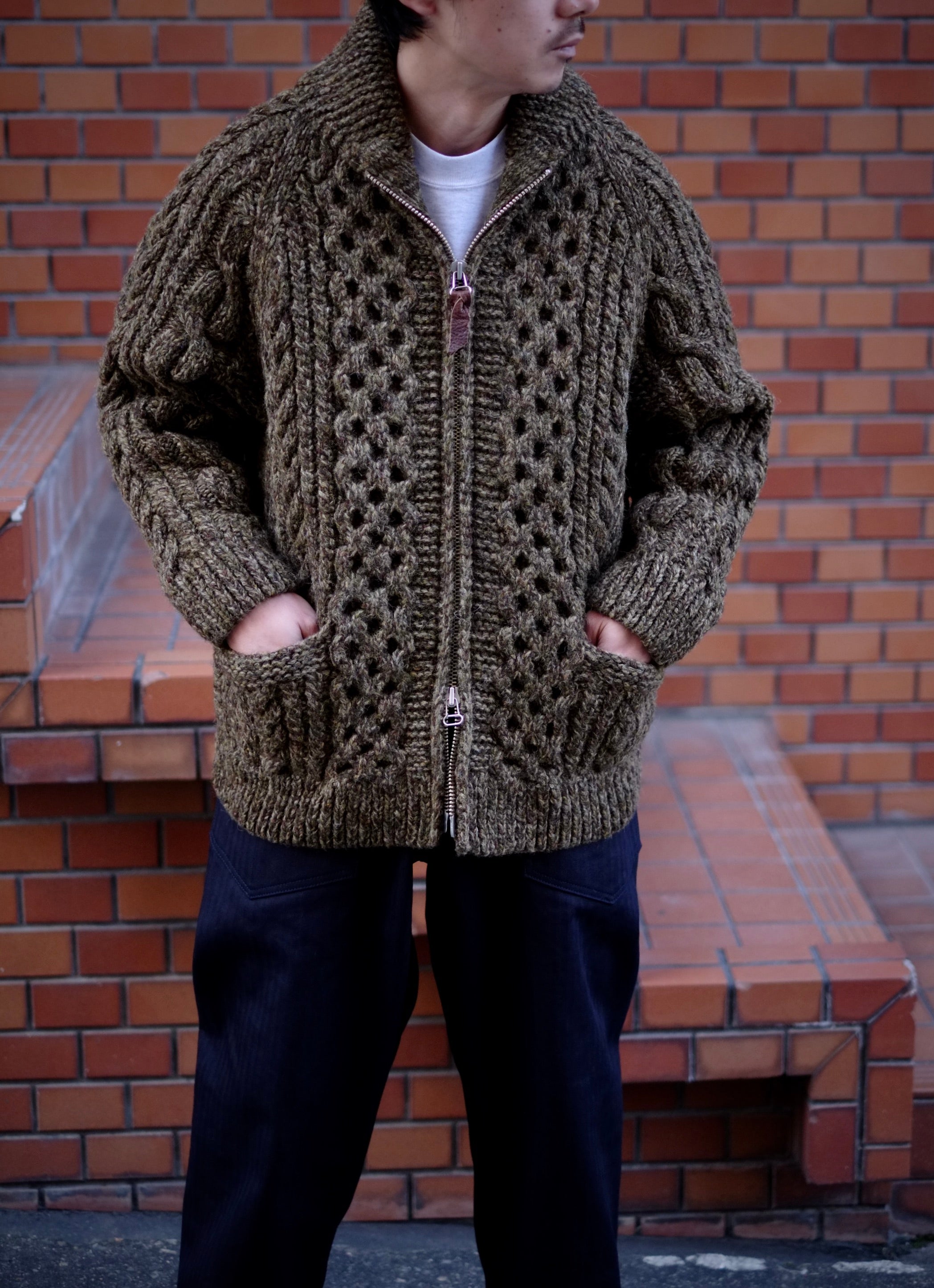 slopeslow - aran cowichan sweater (Jamieson's Shetland wool HAND