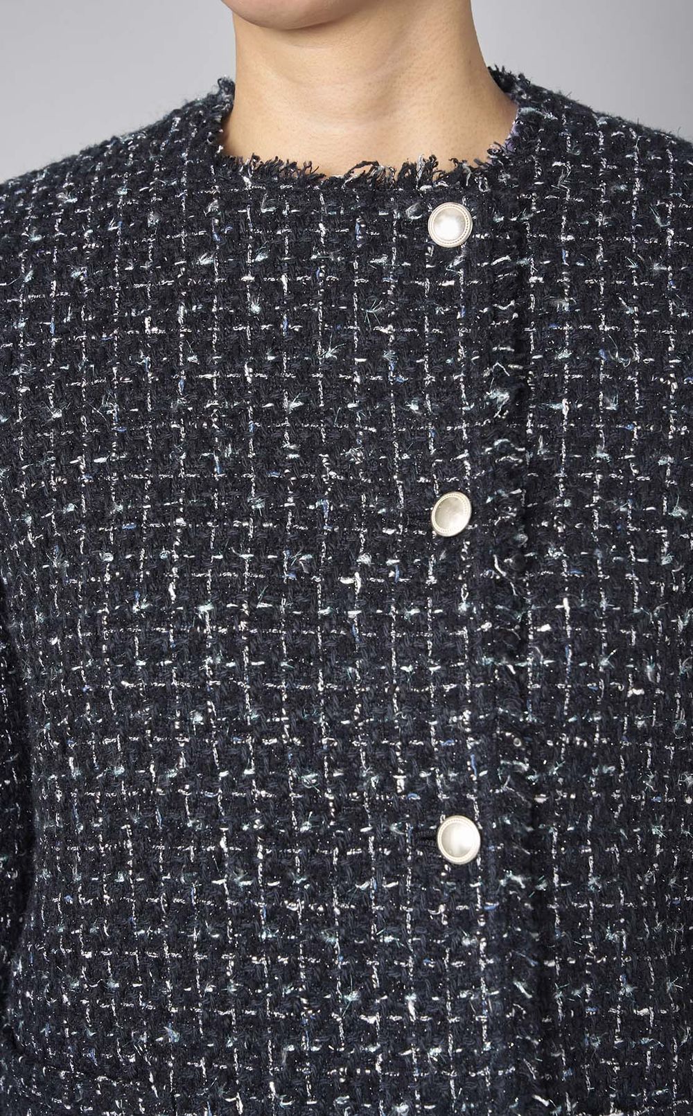 Theory luxe｜ツイードノーカラージャケット
