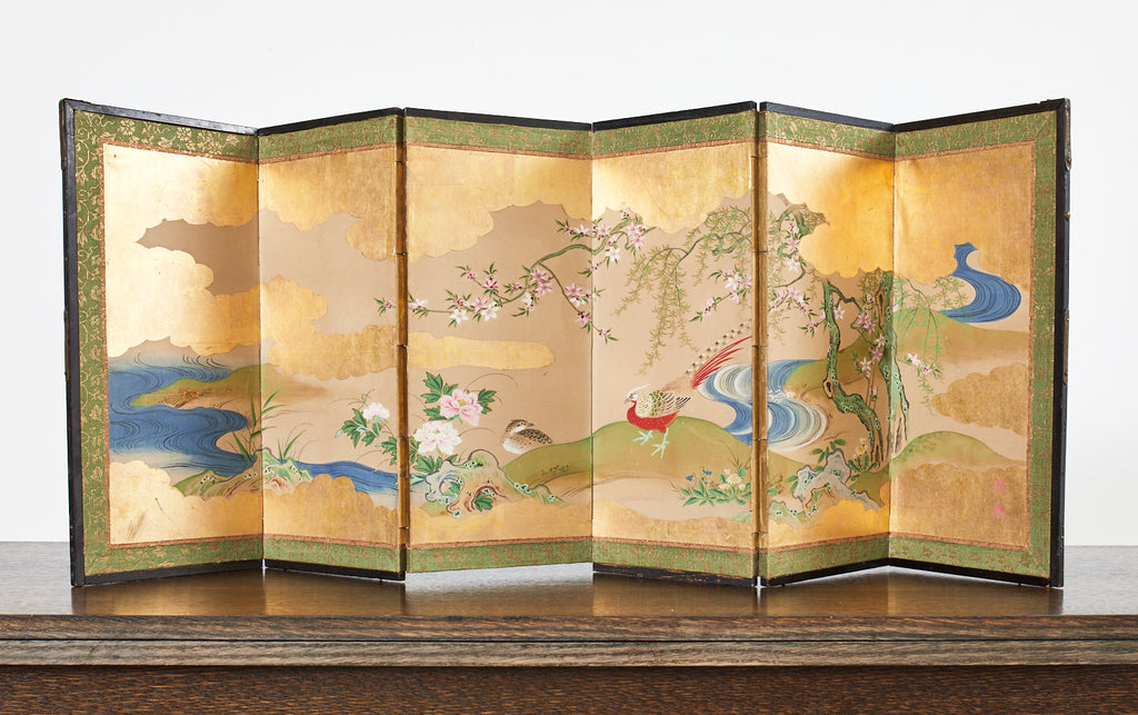 Japanese Edo Six Panel Table Screen After Maruyama Okyo – Erin