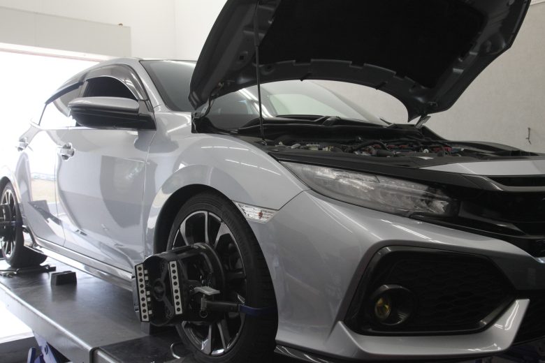 シビック FK7 SPOONのショックとアイバッハのダウンサス交換と四輪