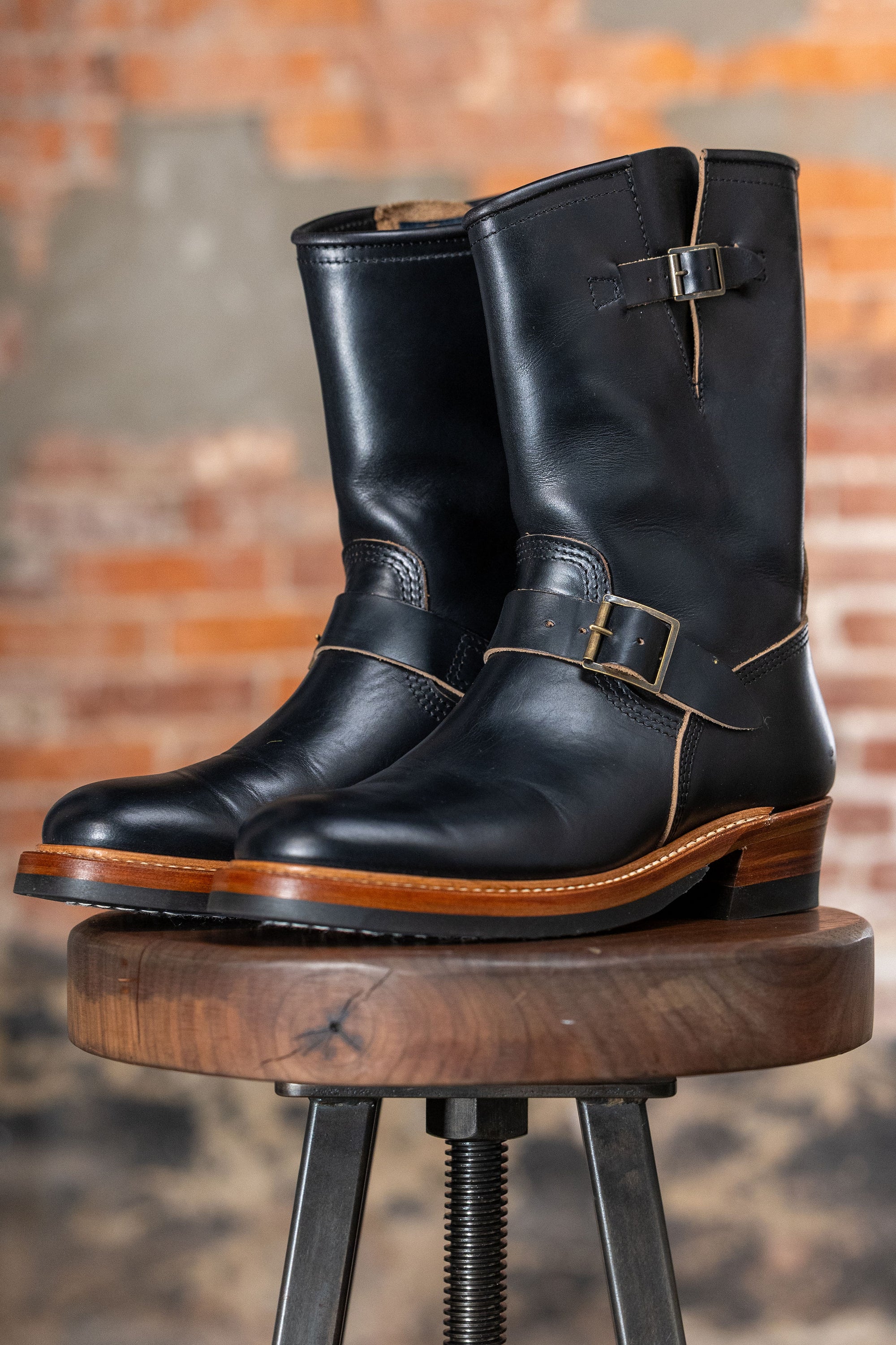 John Lofgren Wabash Engineer Boots - Horween CXL Black - Franklin