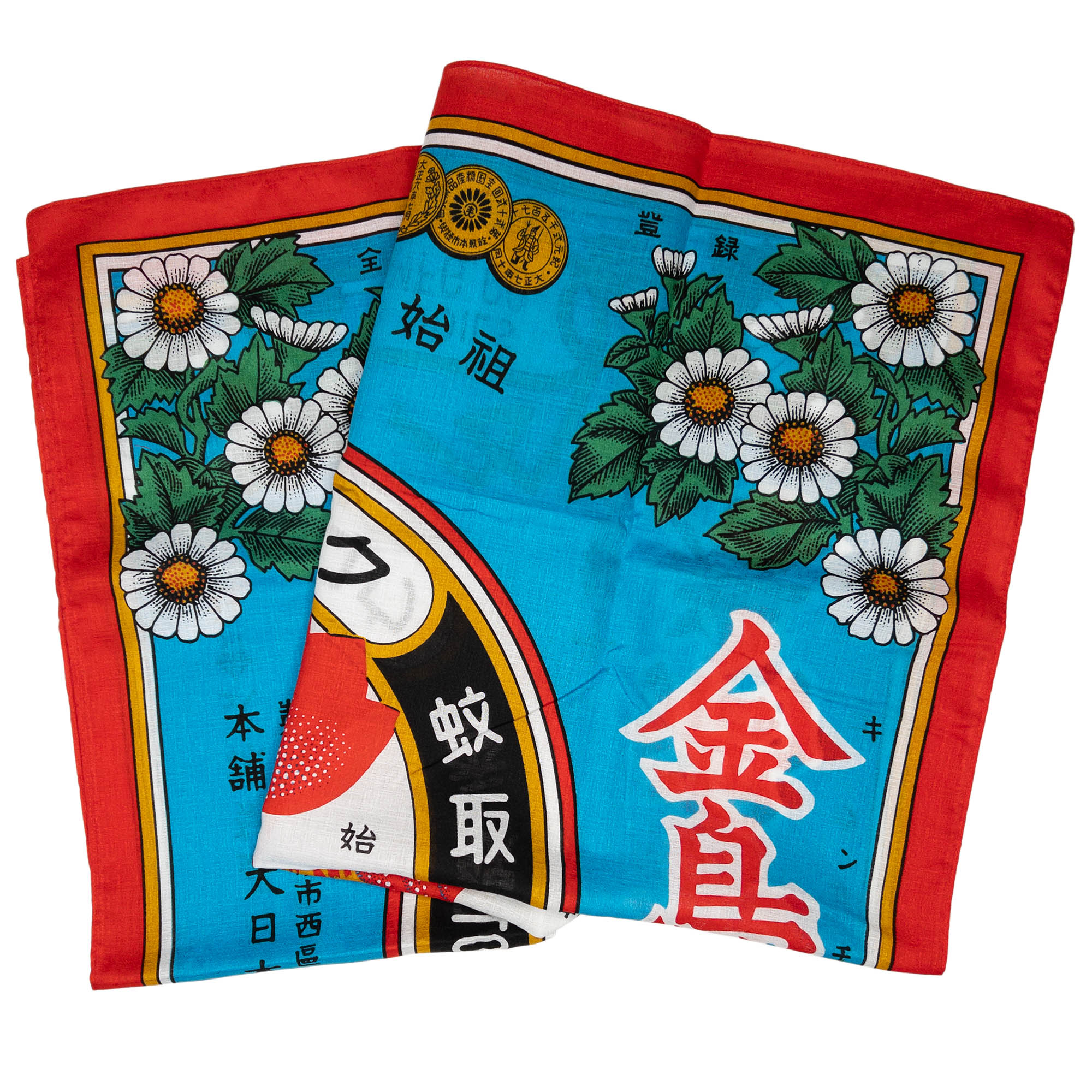 Kincho no Natsu Japanese Summer Hand-Printed Furoshiki Scarf