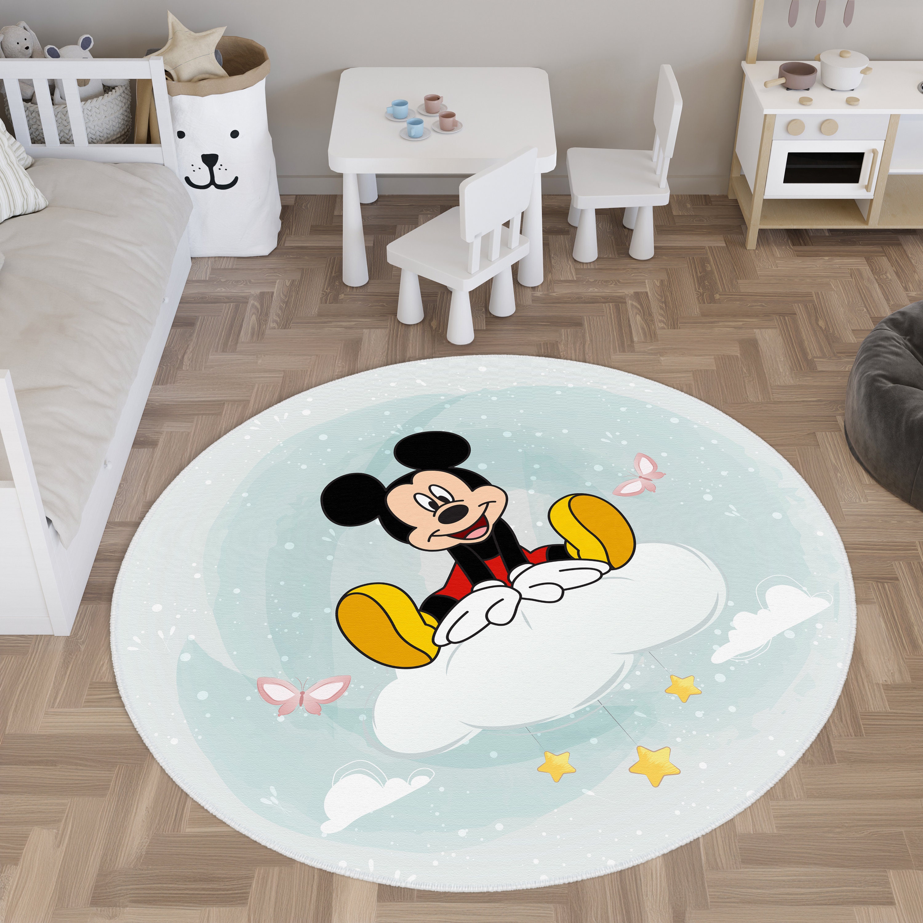 Baby Mickey Mouse Rug,sleeping Mickey Rug,baby Boys Playroom Mat