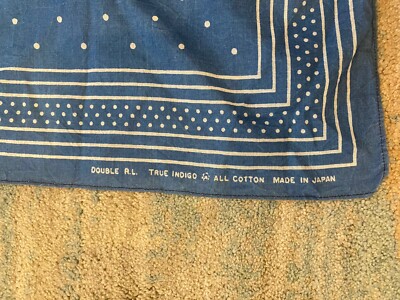Double RL 100% Cotton Ralph Lauren Handkerchief Bandana rare