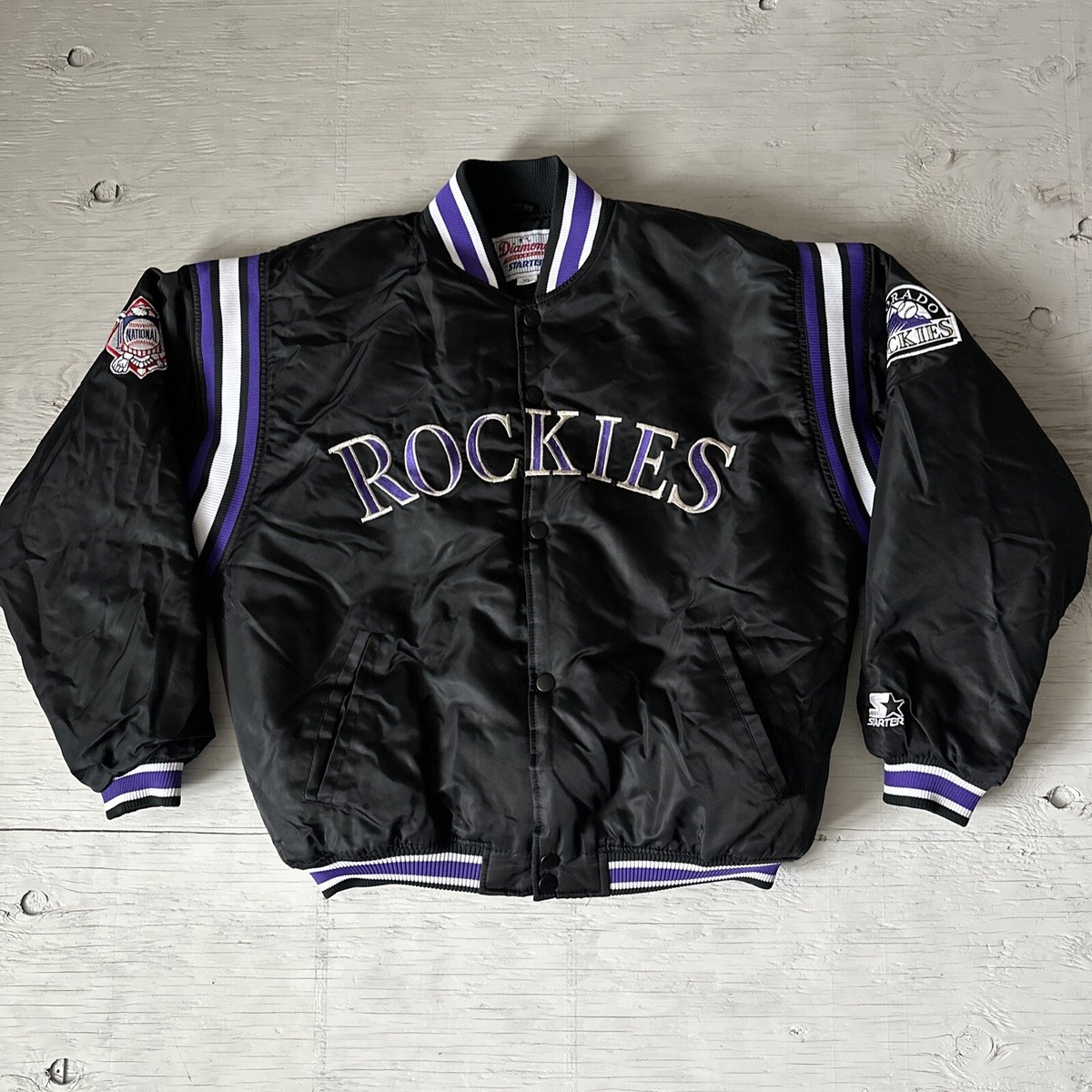 Vintage 90s Colorado Rockies Starter Diamond Collection Satin