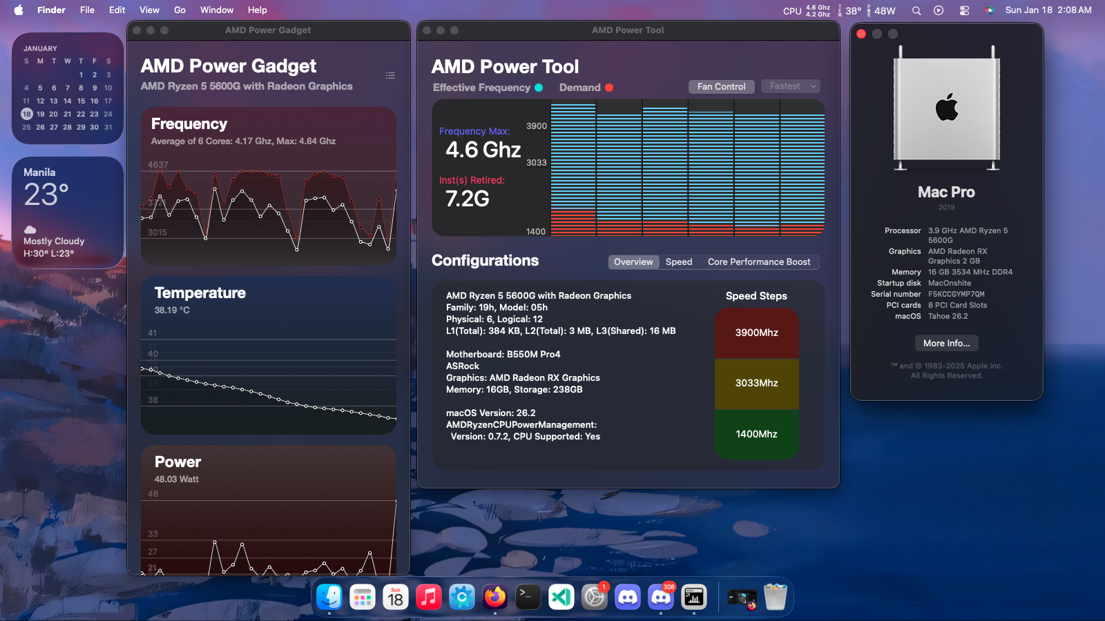 Ryzen 5 5600G 上の macOS Tahoe 26.2、成功！ : r/hackintosh