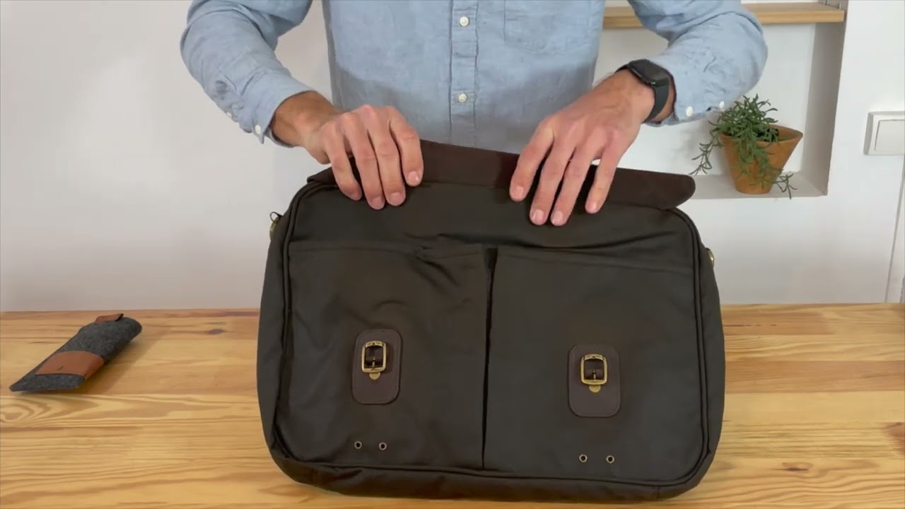 ➤Barbour Wax Leather Briefcase olive - YouTube