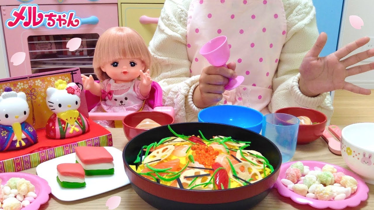Mell-chan Doll Chirashi sushi Cooking | Sashimi Rice Bowl - YouTube
