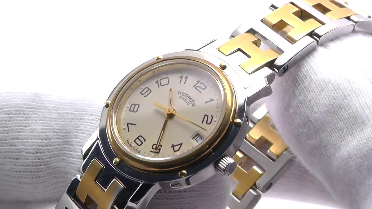エルメス HERMES 腕時計 クリッパー コンビ(SS/GP) レディース