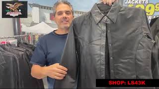 Frontier Black Leather Shirt for Women #LS43K – Jamin Leather®