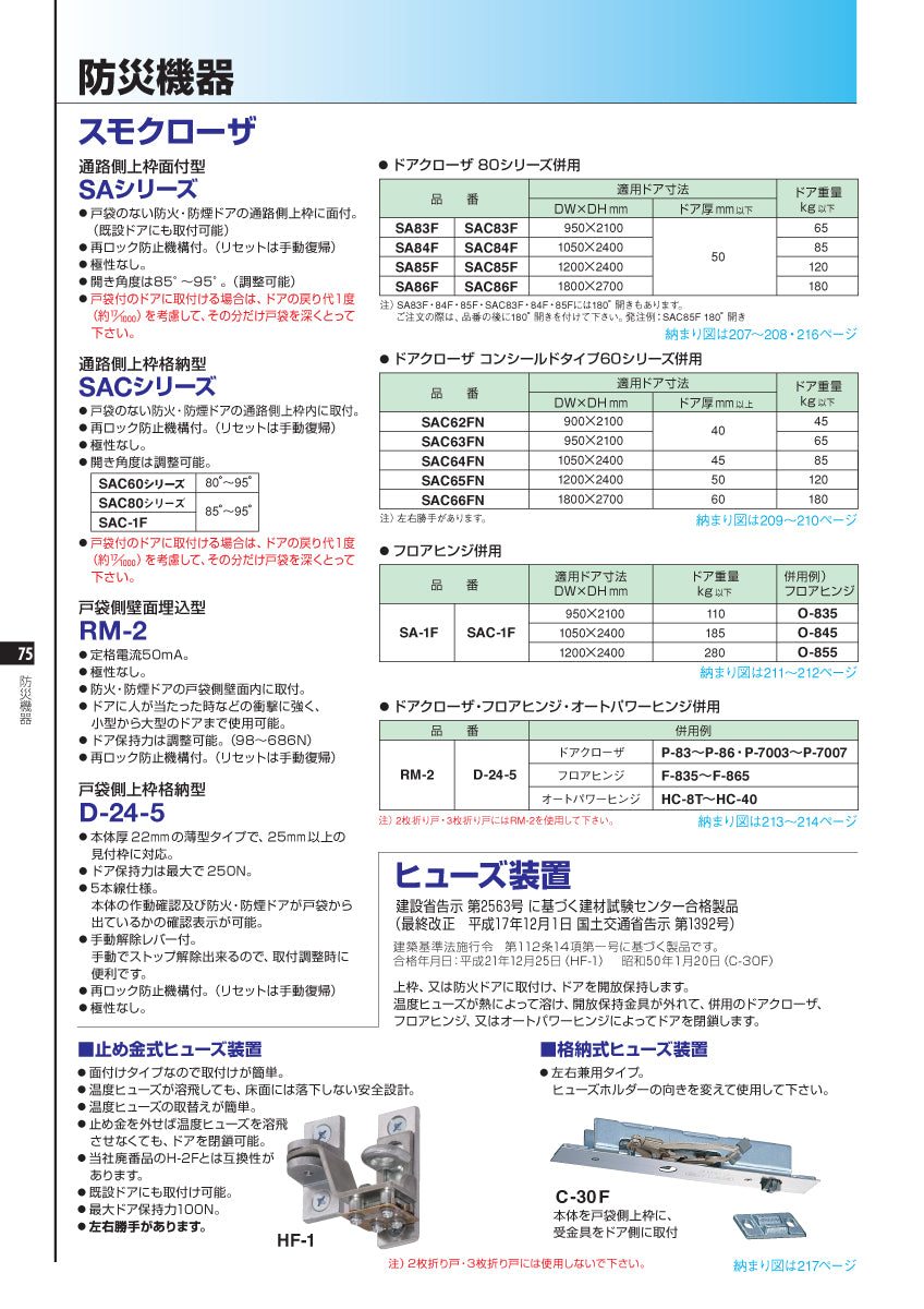 D-24-5｜スモクローザー（防災機器）｜ニュースター（NEWSTAR