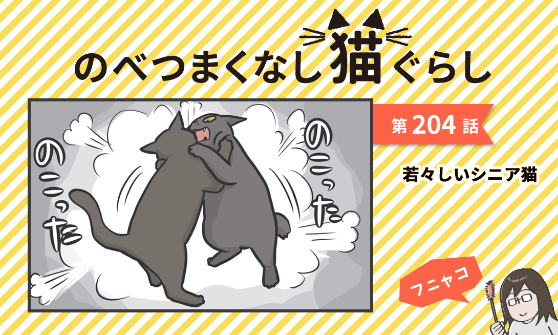 まんが】第204話：【若々しいシニア猫】まんが描き下ろし連載♪のべつ