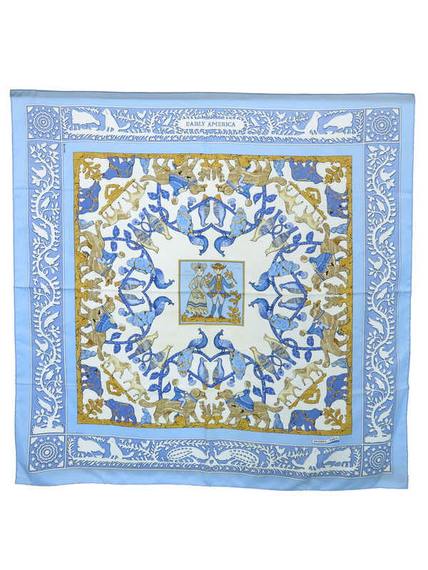 HERMES】【EARLY AMERICA】【フランス製】エルメス『カレ90 古き良き