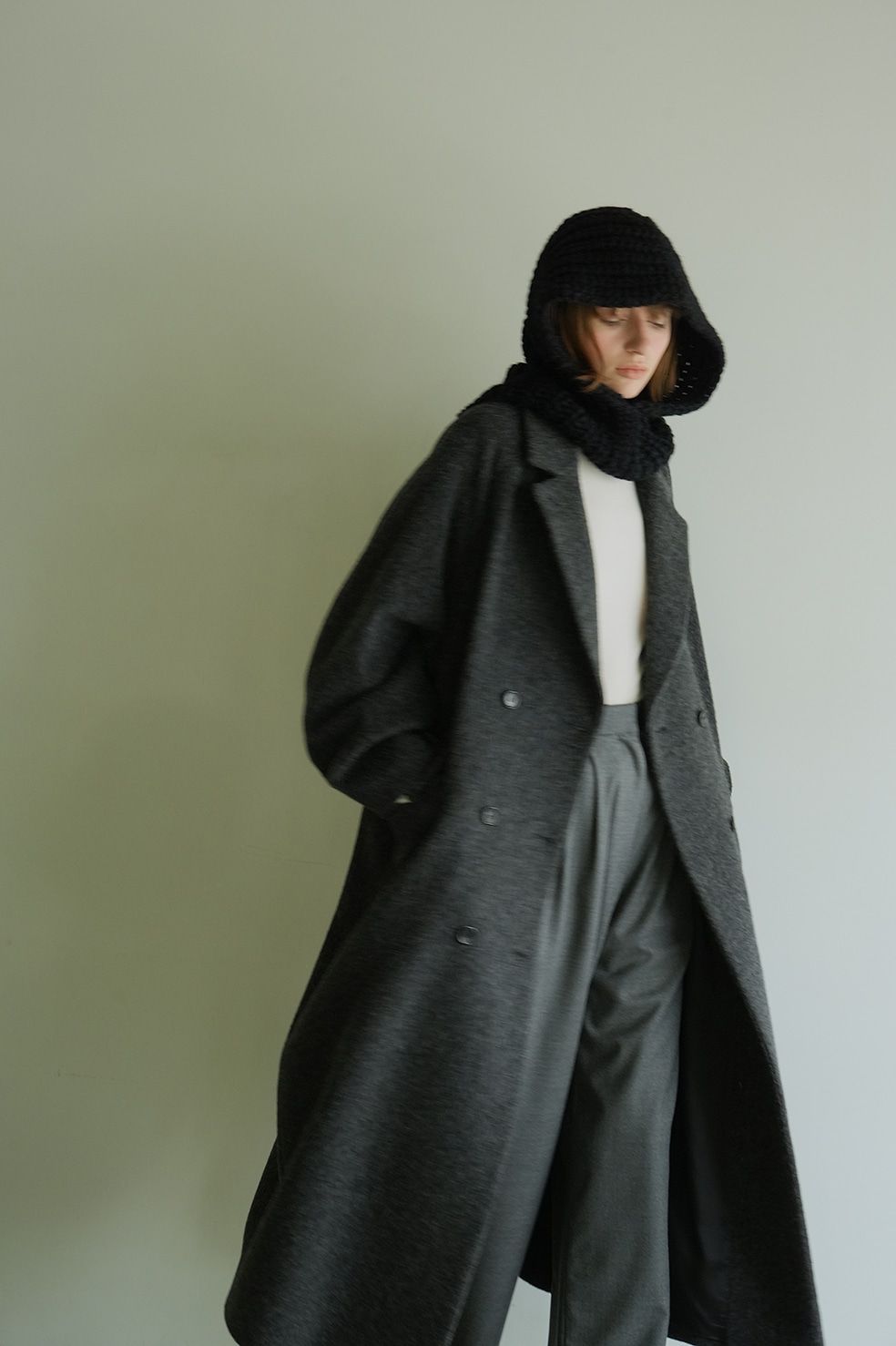 CLANE - ダブルウールロングコート - DOUBLE WOOL LONG COAT - BROWN