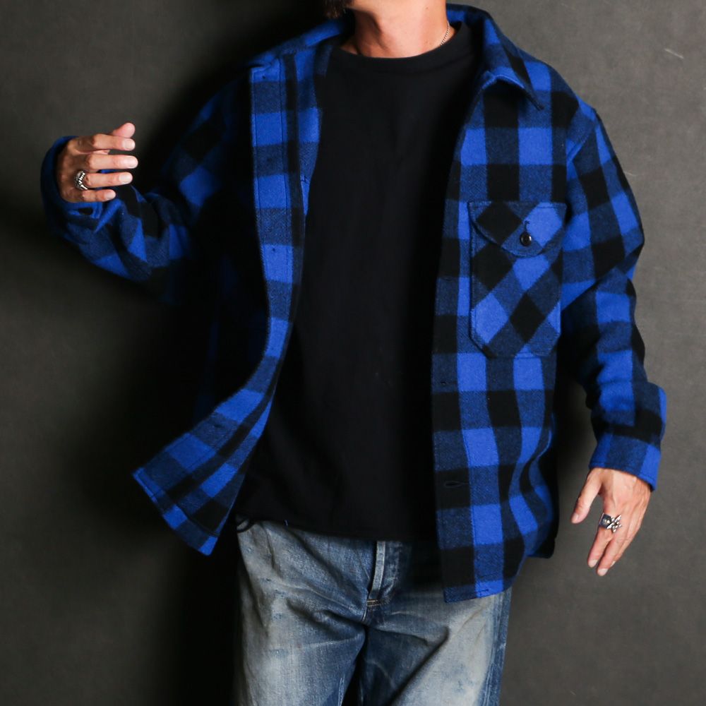 MASSES - × PORKCHOP / WOOL JACKET P - Red × Black / バッファロー