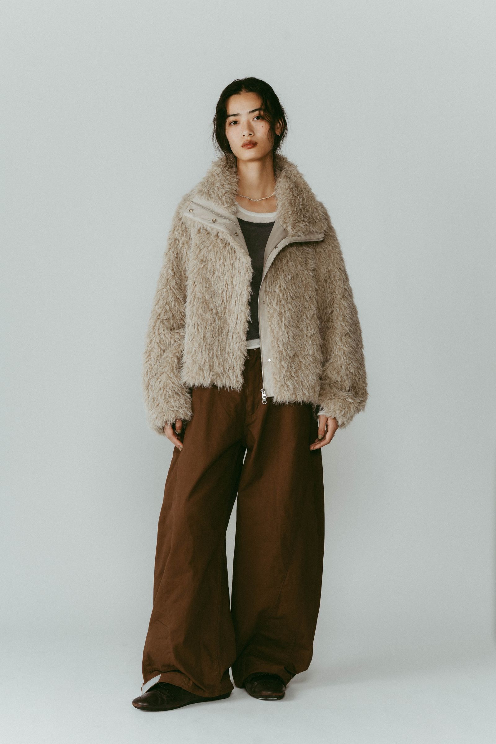 Knuth Marf - shaggy stand collar coat / シャギースタンドカラー