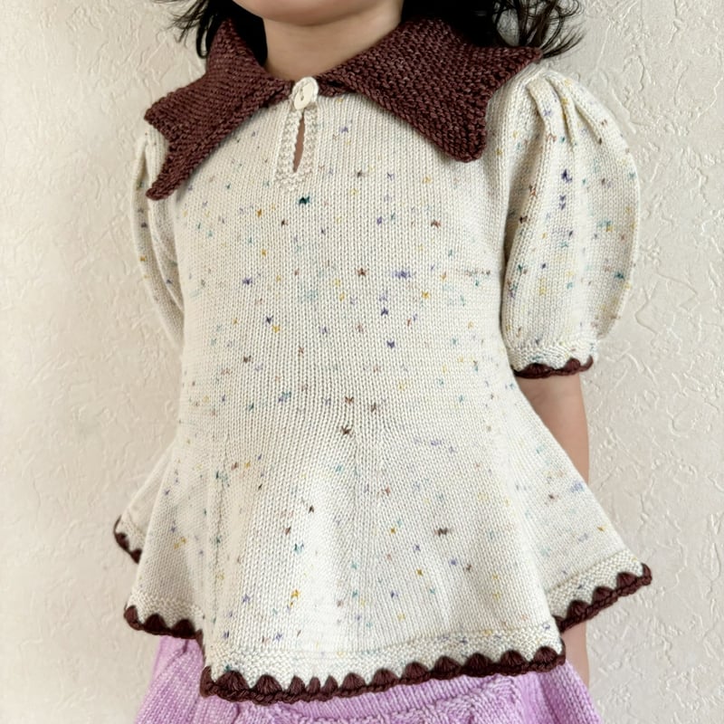 Misha & Puff Crochet Trim Puff Top - Iris Confe