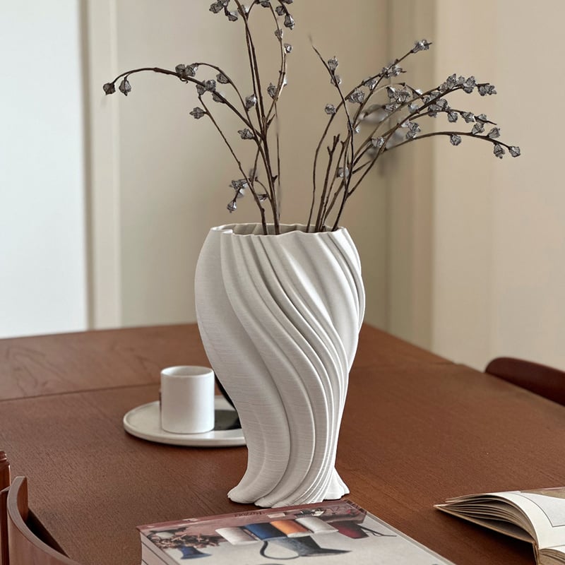 flowervase-03311 Graceful Twist 3Dプリンター セラミック フ