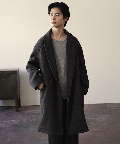 shiun（シウン）の「WOOL SHAWL COLLAR COAT（チェスターコート）」 - WEAR