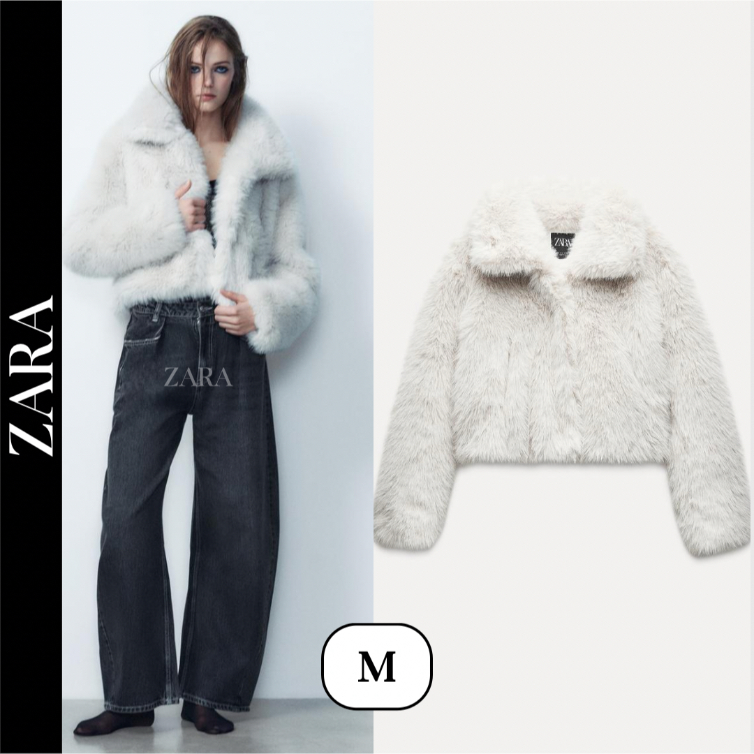 ZARA - ZARA ザラ ショート丈フェイクファーコート Mの通販 by