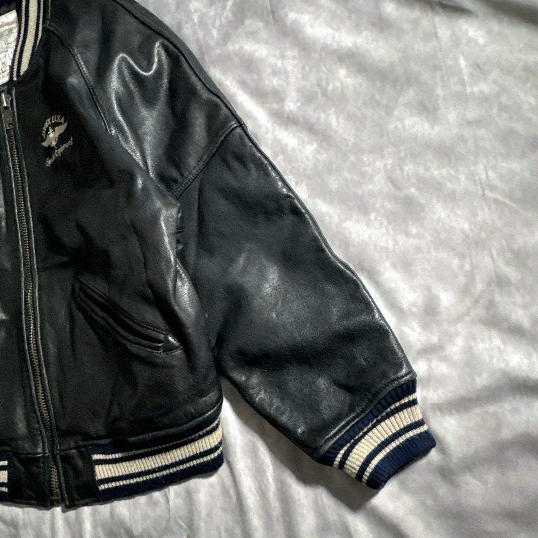 AVIREX - AVIREX VARSITY JACKET スタジャン アーチロゴ ブラックの